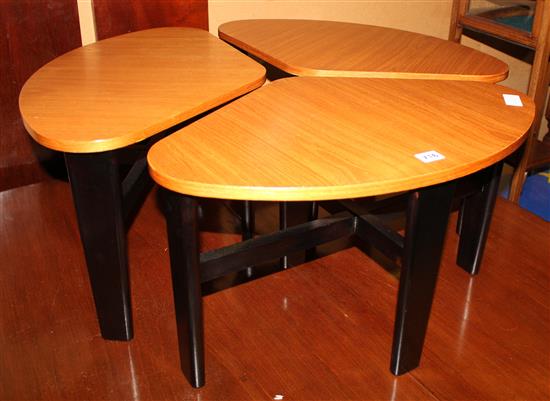 Set of three 1950s tables